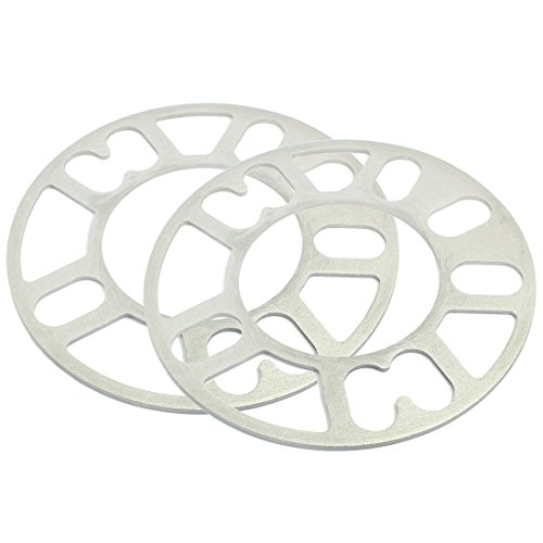 uxcell 2PCS Aluminum Alloy 4 and 5 Lug 5mm Wheel Spacer Gasket for Auto Vehicle