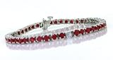 8.67ct Ruby Bracelet in 14Kt White Gold
