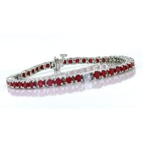 8.67ct Ruby Bracelet in 14Kt White Gold by Mytreasurez