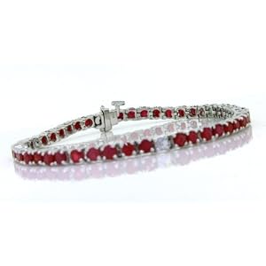 8.67ct Ruby Bracelet in 14Kt White Gold by