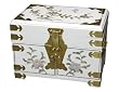 Fine Quality Gift Ideas for Her Under 200 - 14" Daisy Fine Lacquered Jewelry Box Chest - White