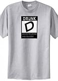 Big Mens Drunk Warning Graphic T-Shirt (Big & Tall and Regular Sizes)