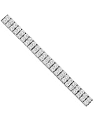 7.00ct tw 2 Row Diamond Bracelet 7 Inch 14k White Gold Double Safety Lock H-J SI-I Quality
