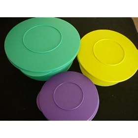 Tupperware Three Pc Impressions Bowl Set. New Colors by Tupperware