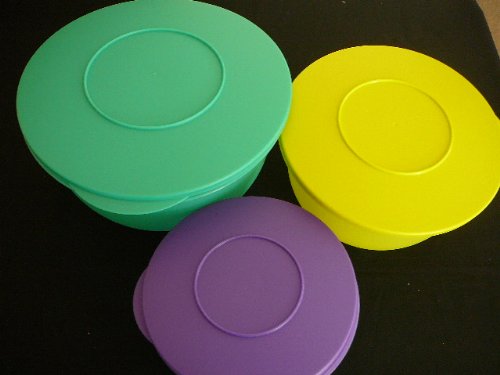 Tupperware Three Pc Impressions Bowl Set. New Colors