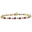 14K Yellow Gold Ruby and Diamond Bracelet