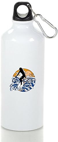 I Love Surf White Sport Bottle Aluminum 500ML