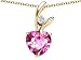1.95 cts 925 Sterling Silver 14K Yellow Gold Plated Lab Created Heart Shaped Pink Sapphire Pendant