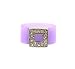 Ring - R62 - Silicone Ring with Square Shape Crystal Charm - Size 7 (18mm) ~ Purple