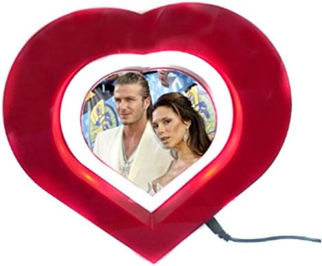 HaoBo Others Photo Frame 5" Heart Shaped Rotating Magnetic Levitation Suspended in Air Floating Red