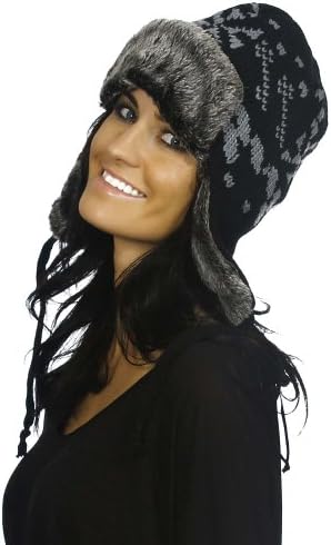 Simplicity Warm Unisex Men Women Knitted Earflap Cap for Winter