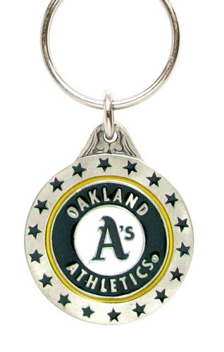 Pewter MLB Team Logo Key Ring - Oakland Athletics - A's