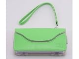 FPUK NINTENDO DS LITE GREEN LEATHER WALLET HOLDER CARRY CASE BAG