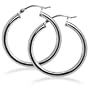BDES004 2mm Thick Sterling Silver Hoop Earrings with 0.6" Diameter