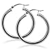 BDES004 2mm Thick Sterling Silver Hoop Earrings with 0.6" Diameter