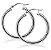 BDES004 2mm Thick Sterling Silver Hoop Earrings title=