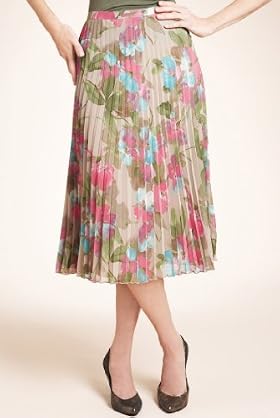 Classic Collection Floral Print Pleated Skirt