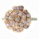 1 1/4 Carat Diamond 14k Rose Gold Flower Cluster Right Hand Ring