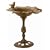 Vine Leaf Pedestal Bird Bath - Rust Effect