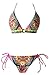 VonFon Flower Printing Push Up Top & Triangle Bottom Women Swimwear Bikini Pink Small