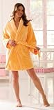 Produkt-Bild: Morgenstern, Kurzbademantel f&uuml;r Damen aus Microfaser, 90 cm lang, Modell Conni mit Schalkragen, Gr&ouml;&szlig;e M, Farbe pfirsich
