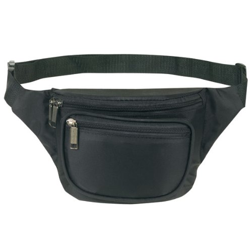 Fantasybag 3-Zipper Fanny Pack-Black, FN-03