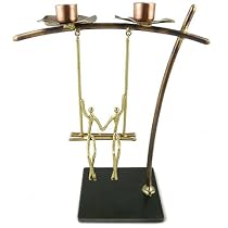 Lovers on a Swing Metal Candle Holder, Handcrafted in Brass