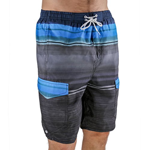 North 15 Men's Board Beach Swim Trunks Shorts with Cargo Pokcets