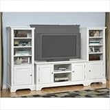 Entertainment Center with Cabinets in White Finish