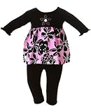 : Anita G. Black and Pink Embellished Dress w/ Black Leggings