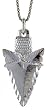 Sterling Silver 1 1/4 in. (32mm) Tall Arrowhead Pendant