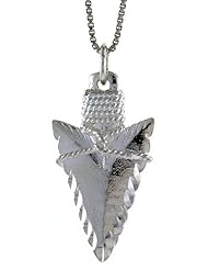 Sterling Silver Arrowhead Pendant, 1 1/4 inch Tall