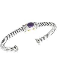 Greg Anthony Bali 18K & Silver Amethyst Cuff Bracelet