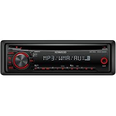 Kenwood KDC-3051R CD-MP3-Tuner (Front-AUX) schwarz mit roter Tastenbeleuchtung