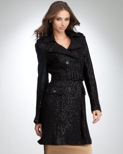 Sequin Wool Coat - BLACK (M)