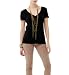 Michael Stars Women's Short Sleeve Fitted V-Neck Shirt