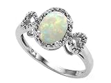 1.53 cttw 14k Gold Genuine Oval Opal and Diamond Ring LIFETIME WARRANTY