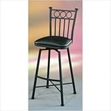 Bostonian Swivel Barstool with Touch Black Leather in Matte Black Height: 3 ....
