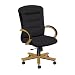 National Office Furniture Remedy High Back Executive Wood Office Chair, Honey Maple, Black Faux Leather