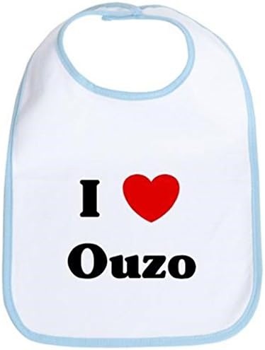 Buangbo I Love Ouzo Bib Bib -Baby Soft Bib with Rope Spray-bonded Cotton Both for Boy and Girl
