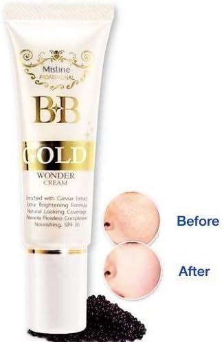 Mistine BB Gold Wonder Cream Spf 30 Caviar Flowless 15g. Product of Thailand