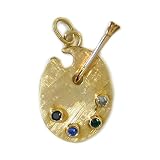 14K Gold Vintage Artist Palette Charm