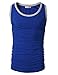 H2H Mens Slim Fit Contrast Colorblock Crew Neck Lightweight Sleeveless Tank Tops