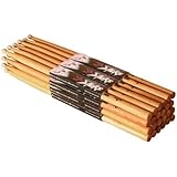 On Stage Hickory 5A Nylon Tip Drumsticks 12 Pairs