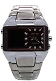 Weide - Montre Homme - Quartz - Acier inoxydable - Rectangle Brown Dial analogique Dual Time num??riqSport Watches