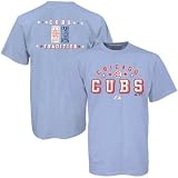 Mens Chicago Cubs Light Blue Ticket History T-shirt - L