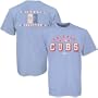 Mens Chicago Cubs Light Blue Ticket History T-shirt - L
