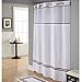 Hookless Fabric 3-in-1 Shower Curtain Set with PEVA Snap-In Liner and Window, 71x74 In, White