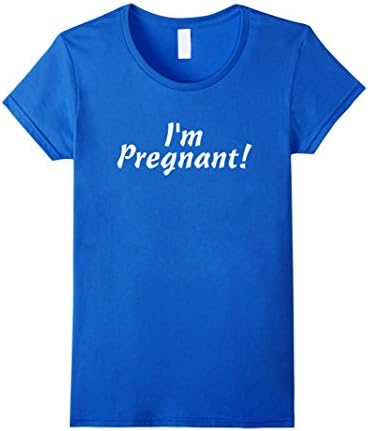 Women's I'm Pregnant Shirt for Pregnant Moms Medium Royal Blue