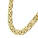 My Daily Styles Stainless Steel Yellow Gold-Tone Mens Link Chain Necklace and Bracelet Set